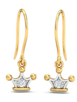 KuberBox - 18K Diana Tiara Earrings for Women and Girls