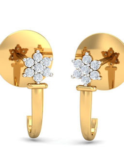 KuberBox - 18K Aara J-Hoop Earrings for Women and Girls