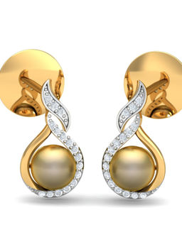 KuberBox - 14K Flaming Pearl Earrings for Women and Girls