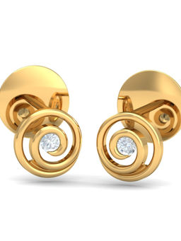 KuberBox - 14K Hypnotizing Swirly Stud Earrings for Women and Girls
