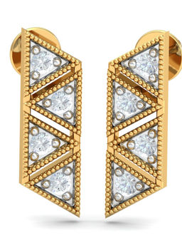 KuberBox - 14K Preppy Parallelogram Earrings for Women and Girls