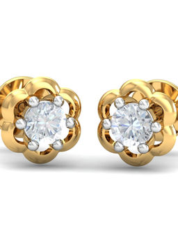 KuberBox - 14K Majestic Solitaire Earrings for Women and Girls