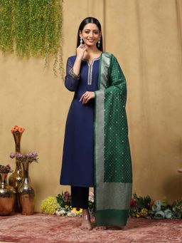 Garden VARELI - Women's Viscose Solid Kurta Pant with Dupatta Set