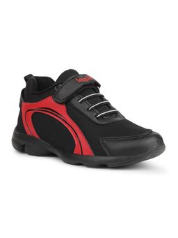 LIBERTY - Leap7X Ksn-670V Black Non-Lacing Running Shoes for Kids