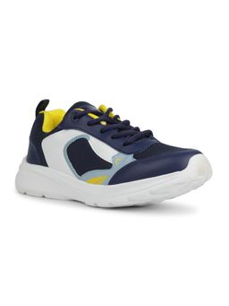 LIBERTY - Leap7X Travel-3L Navy Blue Lacing Walking Shoes for Kids