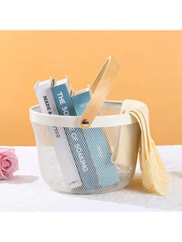 The Better Home - Round Metal Wire Basket White