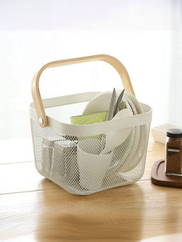 The Better Home - Mesh Metal Basket White