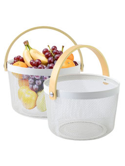 The Better Home - Round Metal Wire Basket White