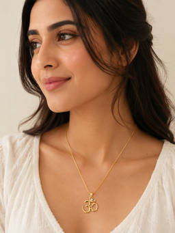 ABHUSHANAM - White The Eternal Om Pendant (52005)