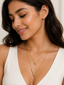 ABHUSHANAM - Gold The Amore Layered Pendant: (52003)