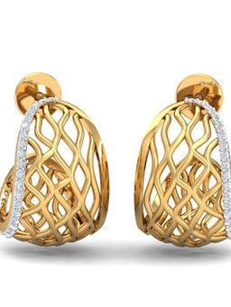 KuberBox - 14K Ece J-Hooped Earrings for Women and Girls