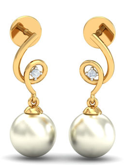 KuberBox - 18K Mabel Pearl Earrings for Women and Girls