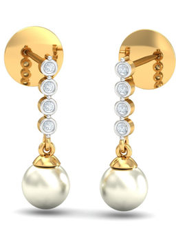 KuberBox - 18K String of Grace Drop Earrings for Women and Girls