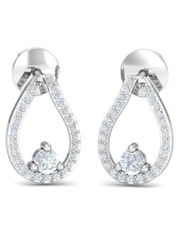 KuberBox - 18K Kyra Sparkle Stud Earrings for Women and Girls