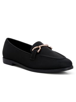 London Rag - Black Horse Bit Embellished Flat Loafers