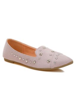 London Rag - Purple Stud Embellished Ballerina Flats