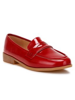 London Rag - Red Penny Strap Detail Loafers
