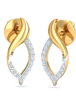 KuberBox - 14K Alizie Curvy Stud Earrings for Women and Girls