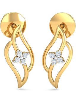 KuberBox - 14K Tonia Minimalist Stud Earrings for Women and Girls