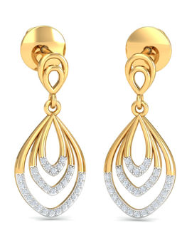 KuberBox - 18K Carla Cocktail Dangling Earrings for Women and Girls