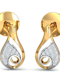 KuberBox - 14K Maria Motif Stud Earrings for Women and Girls