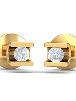 KuberBox - 18K Cloie Solitaire Stud Earrings for Women and Girls