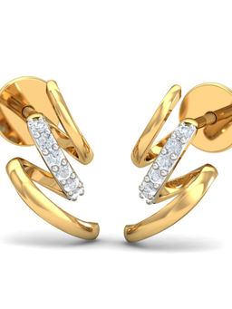 KuberBox - 18K Bella Spiral Stud Earrings for Women and Girls