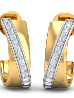 KuberBox - 14K Wendy Classy J-Hoop Earrings for Women and Girls
