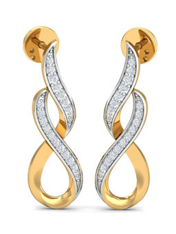 KuberBox - 14K Tara Glittery Dangle Earring for Women and Girls