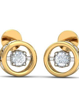 KuberBox - 14K Daphne Solitaire Stud Earrings for Women and Girls