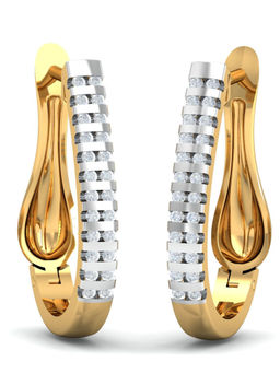 KuberBox - 18K Mirabel Studded Hoop Earrings for Women and Girls