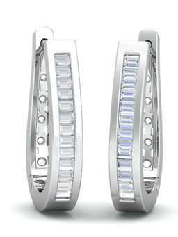 KuberBox - 14K Alisa Glitter Hoop Earrings for Women and Girls