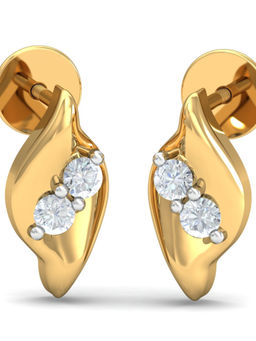 KuberBox - 14K Raveena Solid Stud Earrings for Women and Girls