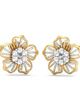 KuberBox - 14K Yana Bloom Stud Earrings for Women and Girls
