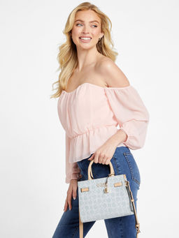 Guess - Women Blue Handbag with Detachable Strap (Set of 2)