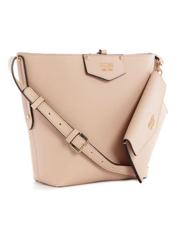 Guess - Women Pink Shoulder Bag with Pouch (Set of 2)