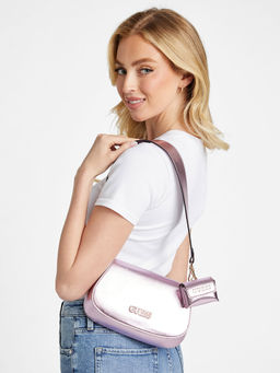 Guess - Women Metallic Pink Shoulder Bag with Pouch (Set of 2)