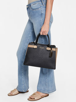 Guess - Women Black Handbag with Detachable Strap (Set of 2)