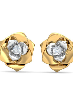 KuberBox - 18K Suzie Rose Stud Earrings for Women and Girls