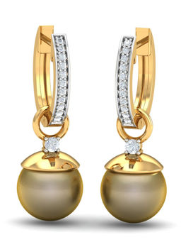 KuberBox - 18K Sherry Pearl Drop Earrings for Women and Girls