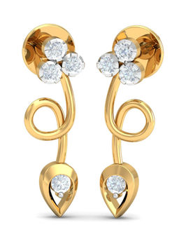 KuberBox - 18K Lauren Twisted Drop Earrings for Women and Girls