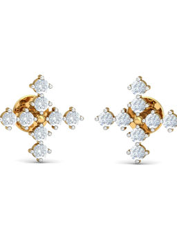 KuberBox - 14K Emily Cross Stud Earrings for Women and Girls
