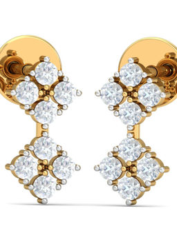 KuberBox - 14K Mary Stunning Drop Earrings for Women and Girls