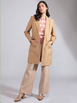Twenty Dresses by Nykaa Fashion - Beige On The Chic Side Overcoat