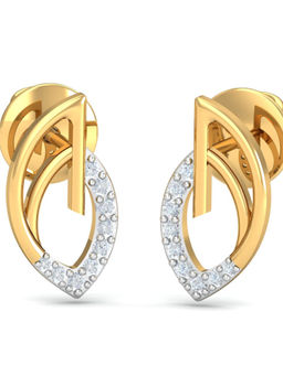 KuberBox - 18K Duplay Stud Earrings for Women and Girls