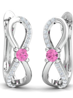 KuberBox - 14K Infinity Topaz Hoop Earrings for Women and Girls
