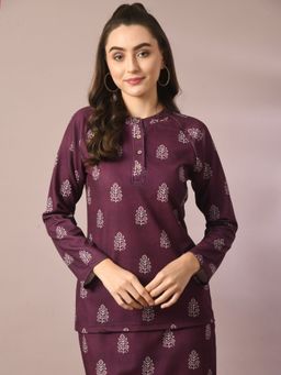 MYSHKA - Winet Printed Full Sleeve Party Top