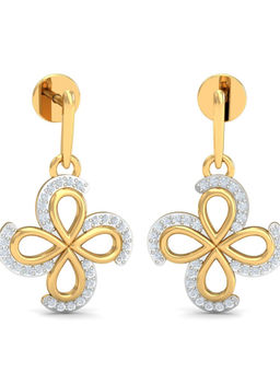 KuberBox - 18K Florolla Drop Earrings for Women and Girls