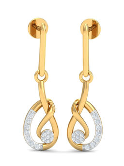 KuberBox - 18K Raquel Entangled Drop Earrings for Women and Girls