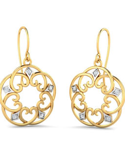 KuberBox - 18K Drussila Filigree Hook Earrings for Women and Girls